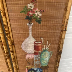 1950’s Hand Painted Burnt Rattan Chinese Folding Screen 16 1950’s Hand Painted Burnt Rattan Chinese Folding Screen -chairish shop 1950s hand painted burnt rattan chinese folding screen 1314 scaled