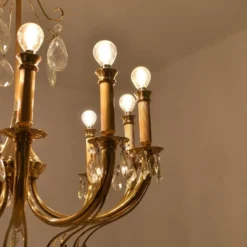 1950's Italian Crystal Chandelier By Oscar Tolasco For Lumi Milano -chairish shop 1950s italian crystal chandelier by oscar tolasco for lumi milano 8503