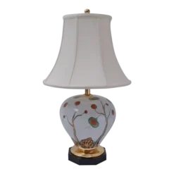 1950`s Italian Porcelain Lamp Chinoiserie With Lychee By Giulia Mangani, Rewired