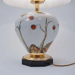 1950`s Italian Porcelain Lamp Chinoiserie With Lychee By Giulia Mangani, Rewired -chairish shop 1950s italian porcelain lamp chinoiserie with lychee by giulia mangani rewired 4385