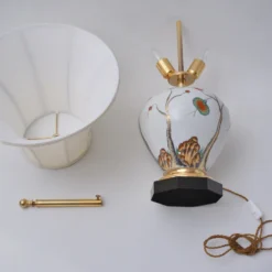 1950`s Italian Porcelain Lamp Chinoiserie With Lychee By Giulia Mangani, Rewired -chairish shop 1950s italian porcelain lamp chinoiserie with lychee by giulia mangani rewired 6022