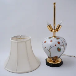 1950`s Italian Porcelain Lamp Chinoiserie With Lychee By Giulia Mangani, Rewired -chairish shop 1950s italian porcelain lamp chinoiserie with lychee by giulia mangani rewired 7058