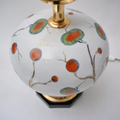1950`s Italian Porcelain Lamp Chinoiserie With Lychee By Giulia Mangani, Rewired -chairish shop 1950s italian porcelain lamp chinoiserie with lychee by giulia mangani rewired 7642