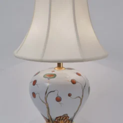 1950`s Italian Porcelain Lamp Chinoiserie With Lychee By Giulia Mangani, Rewired -chairish shop 1950s italian porcelain lamp chinoiserie with lychee by giulia mangani rewired 7895