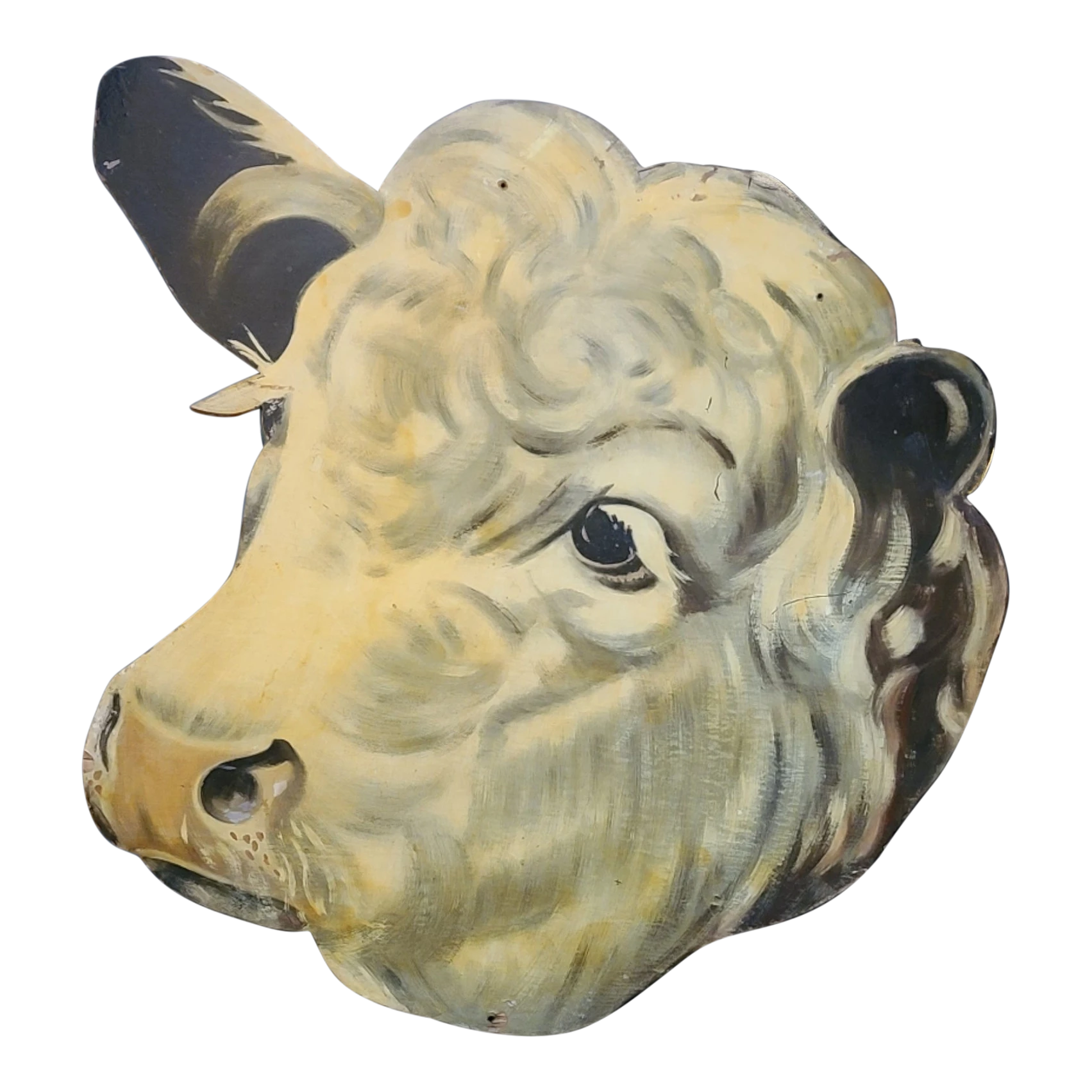 1950's Large Hand Painted Butcher Shop Sign 1 1950's Large Hand Painted Butcher Shop Sign