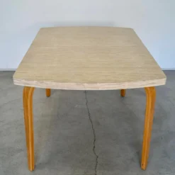 VIRTUE 1950's Mid-Century Modern Bentwood Dining Table -chairish shop 1950s mid century modern bentwood dining table 5487 scaled