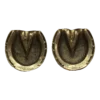 1950’s Pair Small Brass Horseshoe With Hoof Ashtrays- A Pair