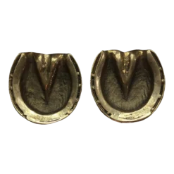 1950’s Pair Small Brass Horseshoe With Hoof Ashtrays- A Pair