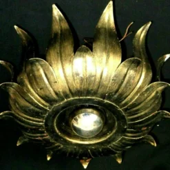 1950's Regency Hans Kogl Radiant Dore Metal Sunburst Ceiling Flush Mount/ Chandelier 19 1950's Regency Hans Kogl Radiant Dore Metal Sunburst Ceiling Flush Mount/ Chandelier -chairish shop 1950s regency hans kogl radiant dore metal sunburst ceiling flush mount chandelier 0170