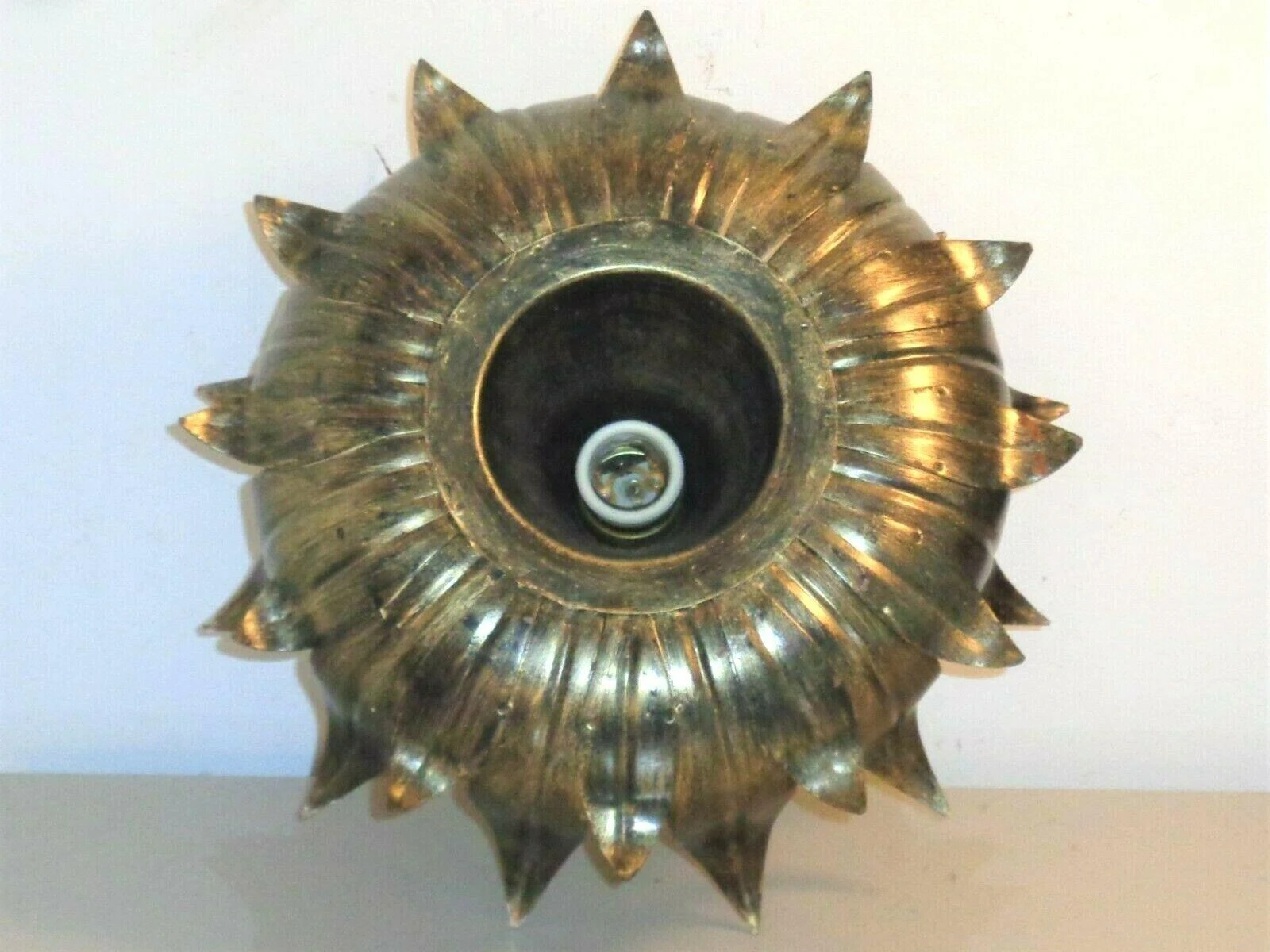 1950's Regency Hans Kogl Radiant Dore Metal Sunburst Ceiling Flush Mount/ Chandelier 7 1950's Regency Hans Kogl Radiant Dore Metal Sunburst Ceiling Flush Mount/ Chandelier - Image 7