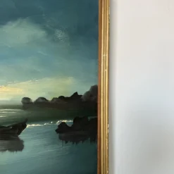 1960's A. Barwani Impressionist - Style Harbor Landscape Painting -chairish shop 1960s a barwani impressionist style harbor landscape painting 7035 scaled