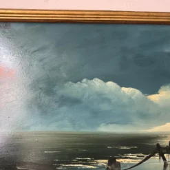 1960's A. Barwani Impressionist - Style Harbor Landscape Painting -chairish shop 1960s a barwani impressionist style harbor landscape painting 9050 scaled