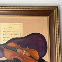 1960's Betty Pletzner Violin Music Instrument Impressionist Oil Painting, Framed -chairish shop 1960s betty pletzner violin music instrument impressionist oil painting framed 3351 scaled