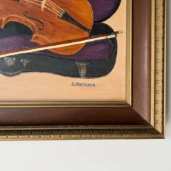 1960's Betty Pletzner Violin Music Instrument Impressionist Oil Painting, Framed -chairish shop 1960s betty pletzner violin music instrument impressionist oil painting framed 4825 scaled