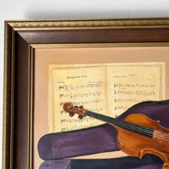1960's Betty Pletzner Violin Music Instrument Impressionist Oil Painting, Framed -chairish shop 1960s betty pletzner violin music instrument impressionist oil painting framed 6026 scaled