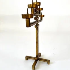 1960's Brass Brutalist Candelabra -chairish shop 1960s brass brutalist candelabra 0999
