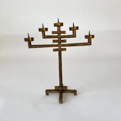 1960's Brass Brutalist Candelabra -chairish shop 1960s brass brutalist candelabra 1230