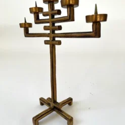 1960's Brass Brutalist Candelabra -chairish shop 1960s brass brutalist candelabra 2871