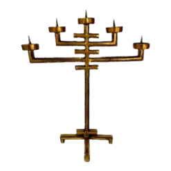 1960's Brass Brutalist Candelabra