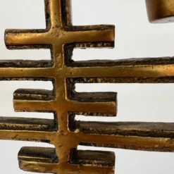 1960's Brass Brutalist Candelabra -chairish shop 1960s brass brutalist candelabra 7137