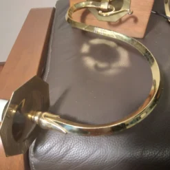 1960's Brass Steel And Wood Candelabra Sconces - A Pair -chairish shop 1960s brass steel and wood candelabra sconces a pair 7420 scaled