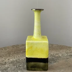 1960’s Bruno Gambone Glazed Ceramic Vase, Italy -chairish shop 1960s bruno gambone glazed ceramic vase italy 7236 scaled