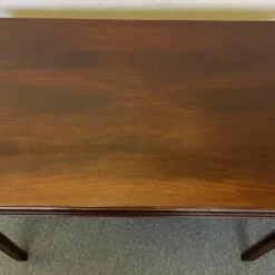 1960's Chinese Chippendale Solid Wood Table With Fretwork Apron -chairish shop 1960s chinese chippendale solid wood table with fretwork apron 3433 scaled