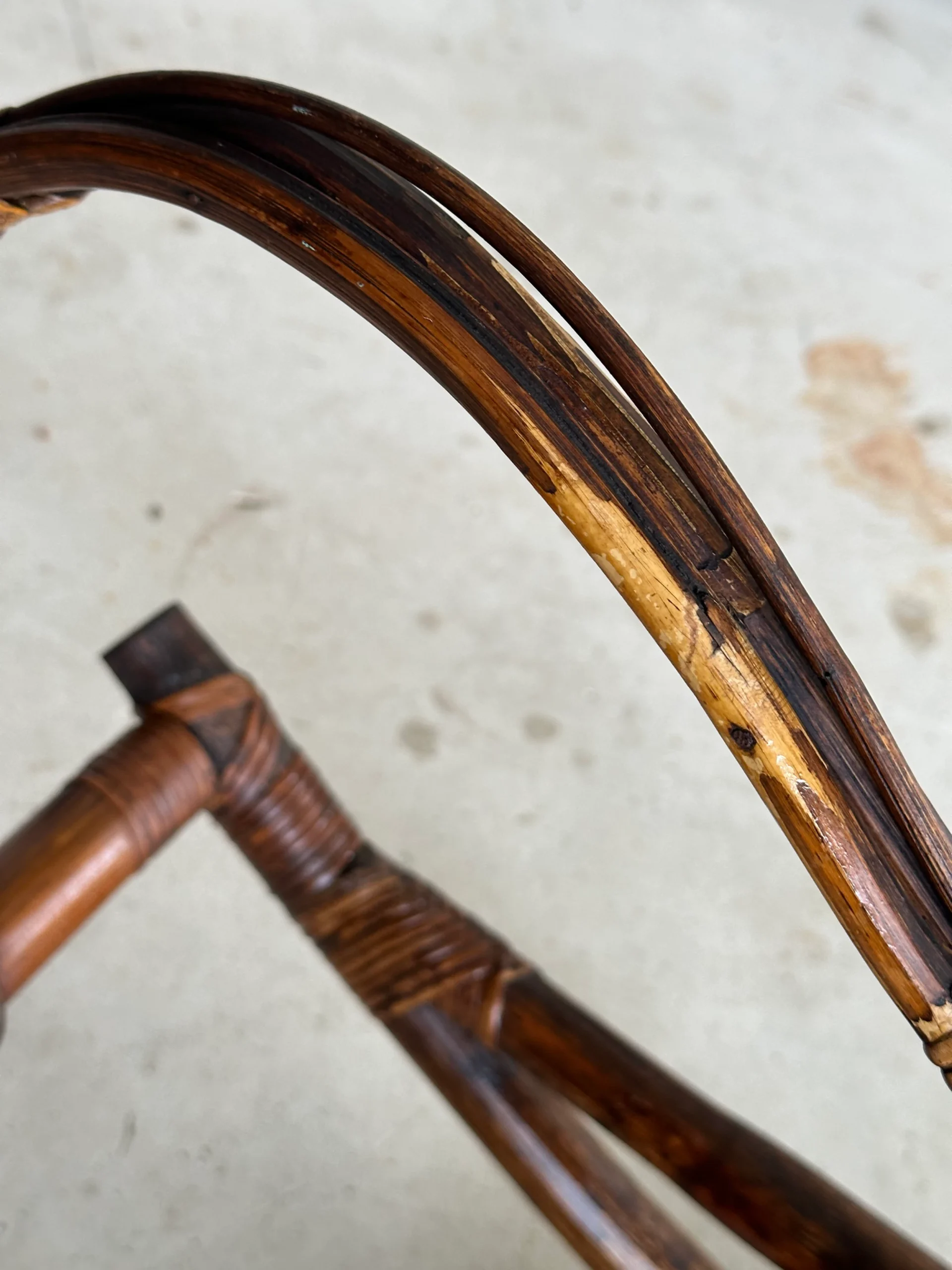 1960’s Coastal Mid-Century Modern Bentwood Rattan Rocking Horse Attributed To Franco Albini 5 1960’s Coastal Mid-Century Modern Bentwood Rattan Rocking Horse Attributed To Franco Albini - Image 5