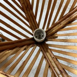 1960’s Coastal Mid-Century Modern Italian Bamboo Four Pendant Light Chandelier -chairish shop 1960s coastal mid century modern italian bamboo four pendant light chandelier 9502 scaled