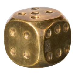 1960's Decorative "Ouvrage De Maitrise" Hollow Brass Dice, France