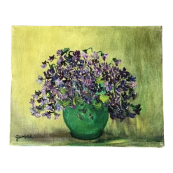 1960’s Floral Pop Still Life Painting Signed 8 X 10