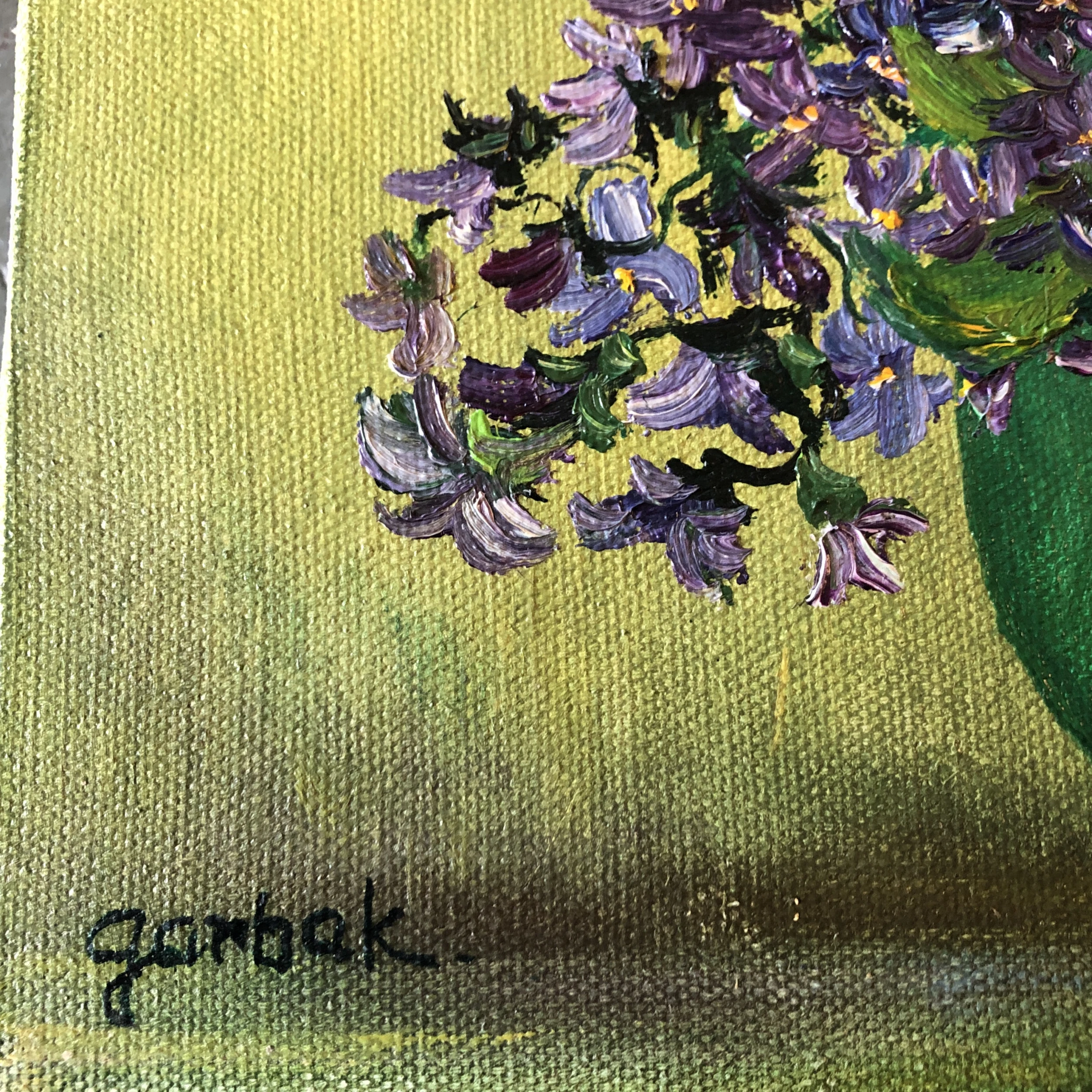 1960’s Floral Pop Still Life Painting Signed 8 X 10 2 1960’s Floral Pop Still Life Painting Signed 8 X 10 - Image 2