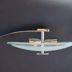 1960's Fontana Arte Chrome And Frosted Glass Sconces - A Pair -chairish shop 1960s fontana arte chrome and frosted glass sconces a pair 5473