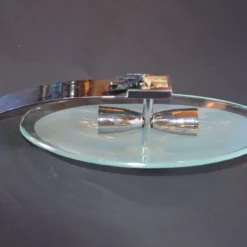 1960's Fontana Arte Chrome And Frosted Glass Sconces - A Pair -chairish shop 1960s fontana arte chrome and frosted glass sconces a pair 8995