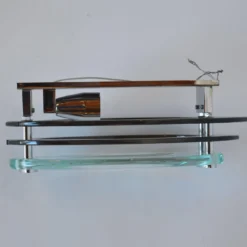 1960's Fontana Arte Chrome And Glass Sconces - A Pair -chairish shop 1960s fontana arte chrome and glass sconces a pair 9517