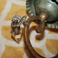 1960's French Regency Verde Palm Form Tole & Crystal Wall Lamp/ Sconce By Maison Bagues 16 1960's French Regency Verde Palm Form Tole & Crystal Wall Lamp/ Sconce By Maison Bagues -chairish shop 1960s french regency verde palm form tole and crystal wall lamp sconce by maison bagues 3063 scaled