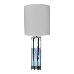 1960's Hollywood Regency Beveled Mirror Table Lamp