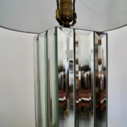 1960's Hollywood Regency Beveled Mirror Table Lamp -chairish shop 1960s hollywood regency beveled mirror table lamp 6943 scaled