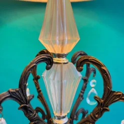 1960's Hollywood Regency Lucite And Crystal Table Lamps - A Pair -chairish shop 1960s hollywood regency lucite and crystal table lamps a pair 6397 scaled