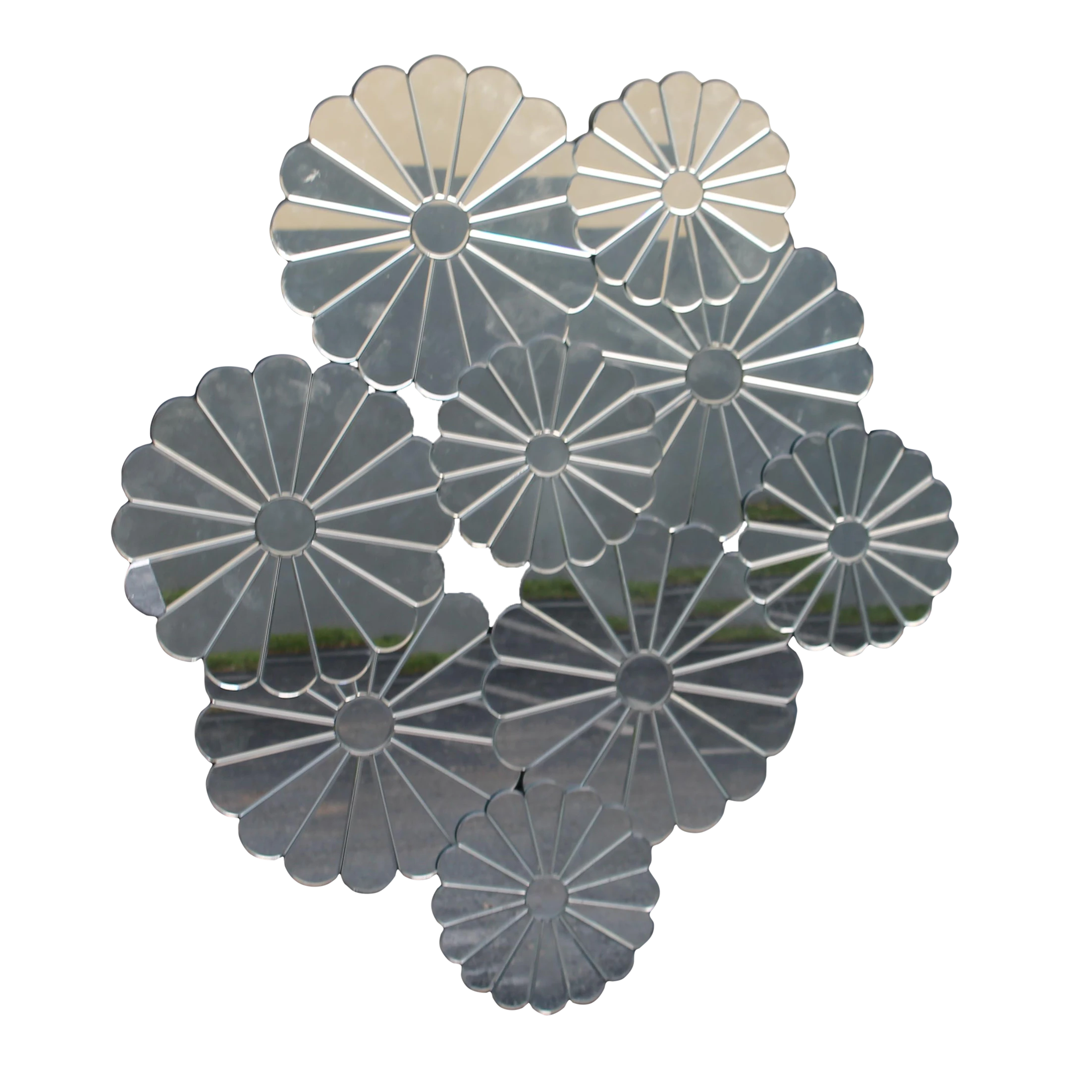 1960's Hollywood Regency / MCM Large Flower Wall Mirror 1 1960's Hollywood Regency / MCM Large Flower Wall Mirror