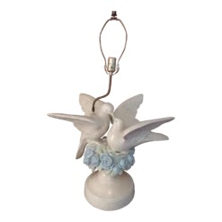 1960's Large Sculptural Ceramic Love Bird Lamp