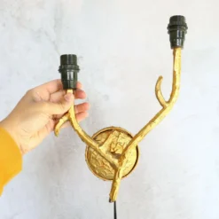 1960's Mid Century Modern Dore Tree Branch Wall Sconce Attrib. Elizabeth Garouste -chairish shop 1960s mid century modern dore tree branch wall sconce attrib elizabeth garouste 7442