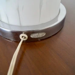 1960's Mid-Century Modern Italian Murano Glass & Chrome Table Lamp -chairish shop 1960s mid century modern italian murano glass and chrome table lamp 4492 scaled