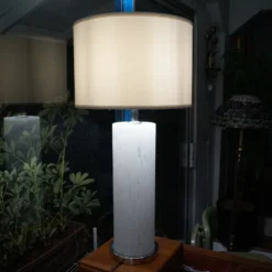 1960's Mid-Century Modern Italian Murano Glass & Chrome Table Lamp -chairish shop 1960s mid century modern italian murano glass and chrome table lamp 7631