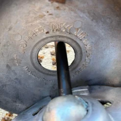 1960’s Minimalist Black Prescolite Pendant Light -chairish shop 1960s minimalist black prescolite pendant light 6232 scaled