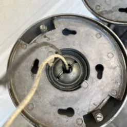 1960’s Minimalist Black Prescolite Pendant Light -chairish shop 1960s minimalist black prescolite pendant light 6515 scaled