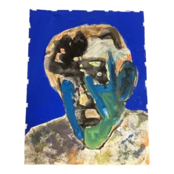 1960’s Original E.J.Hartmann Large Abstract Portrait Painting Signed