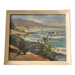 1960’s Original Harry Bressler Laguna Beach Ca Impressionist Painting “Between Tides” Signed Framed