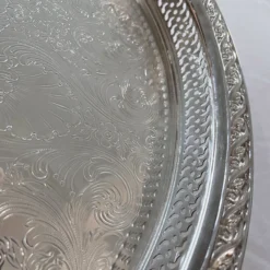 1960’s “Spring Flowers” Wm. Rogers & Son Silver Plate Gallery Tray Lazy Susan 9 1960’s “Spring Flowers” Wm. Rogers & Son Silver Plate Gallery Tray Lazy Susan -chairish shop 1960s spring flowers wm rogers and son silver plate gallery tray lazy susan 4770 scaled