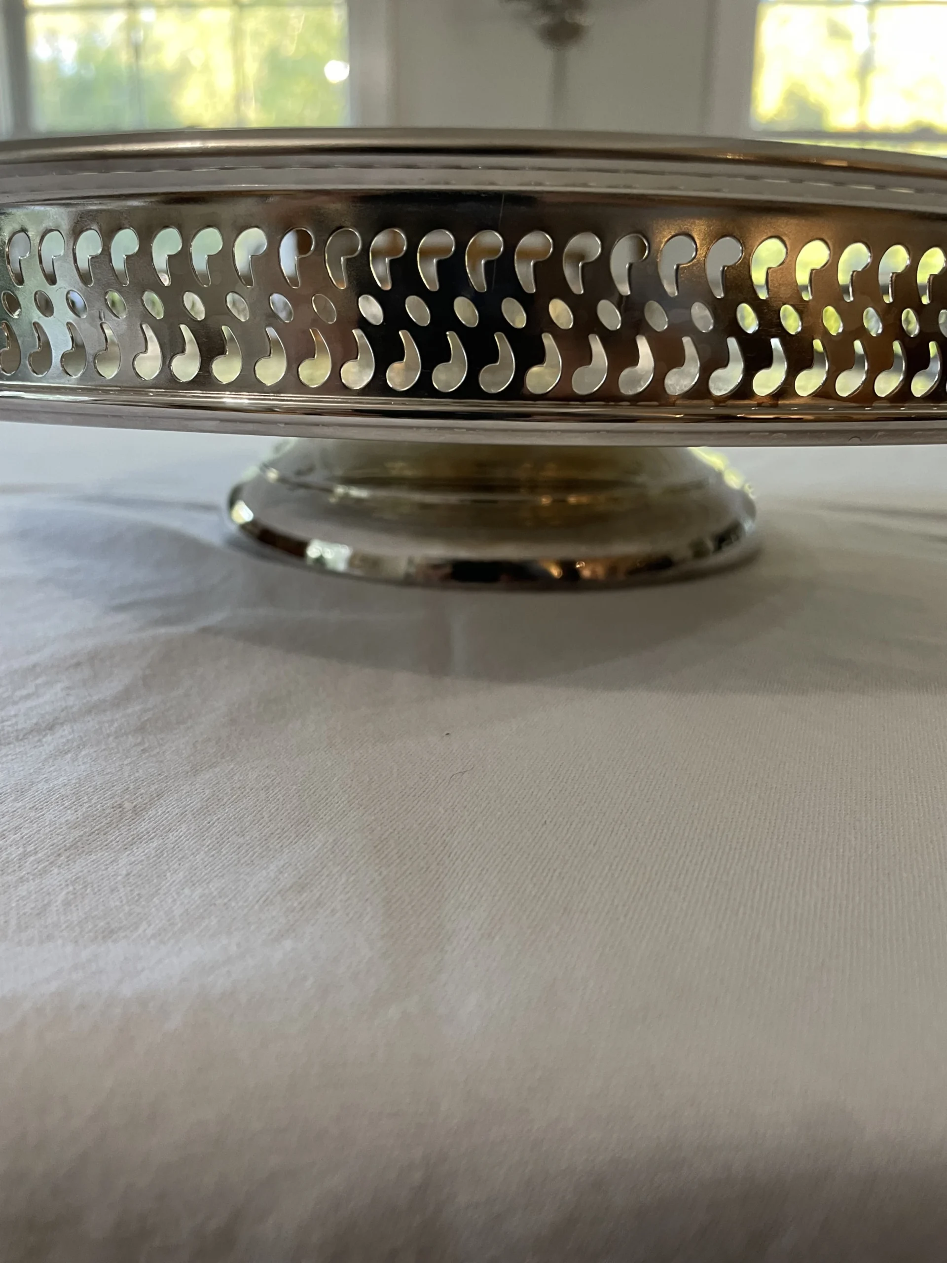 1960’s “Spring Flowers” Wm. Rogers & Son Silver Plate Gallery Tray Lazy Susan 2 1960’s “Spring Flowers” Wm. Rogers & Son Silver Plate Gallery Tray Lazy Susan - Image 2